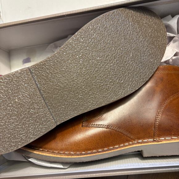 Crown Vintage Men Casper Chukka Boots 10 Cognac Tan NWT Lace Up Oxford Leather - Picture 10 of 11